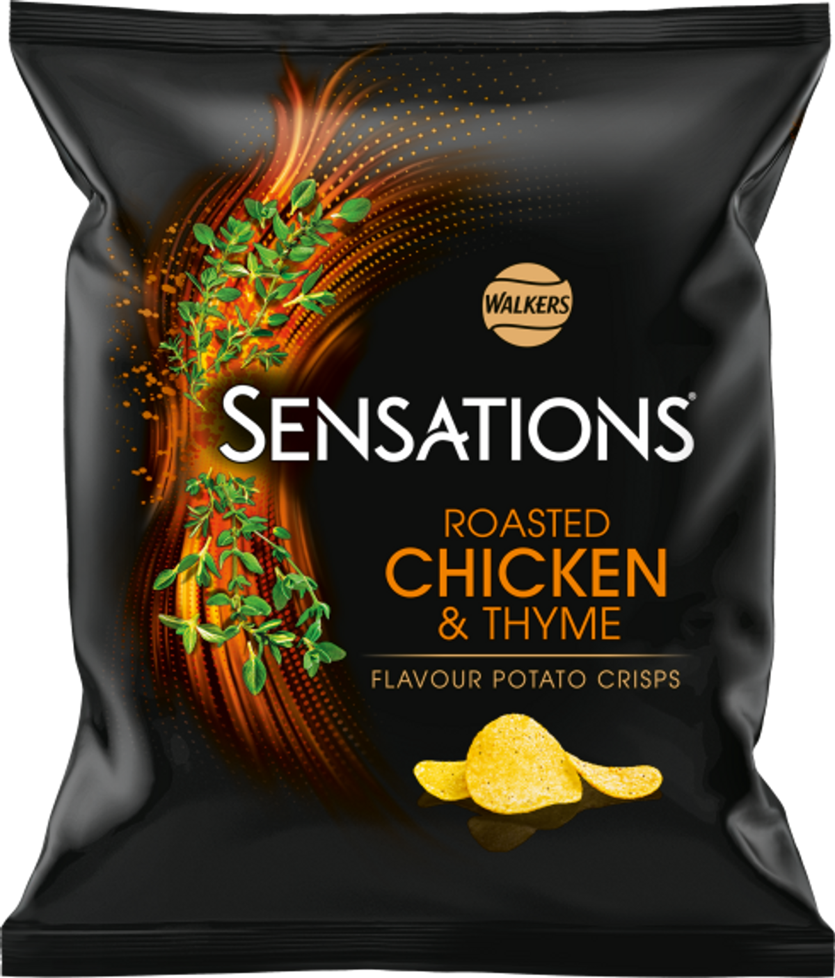 Walkers Sensations Roasted Chicken & Thyme crisps in new 40g single and 65g PMP formats