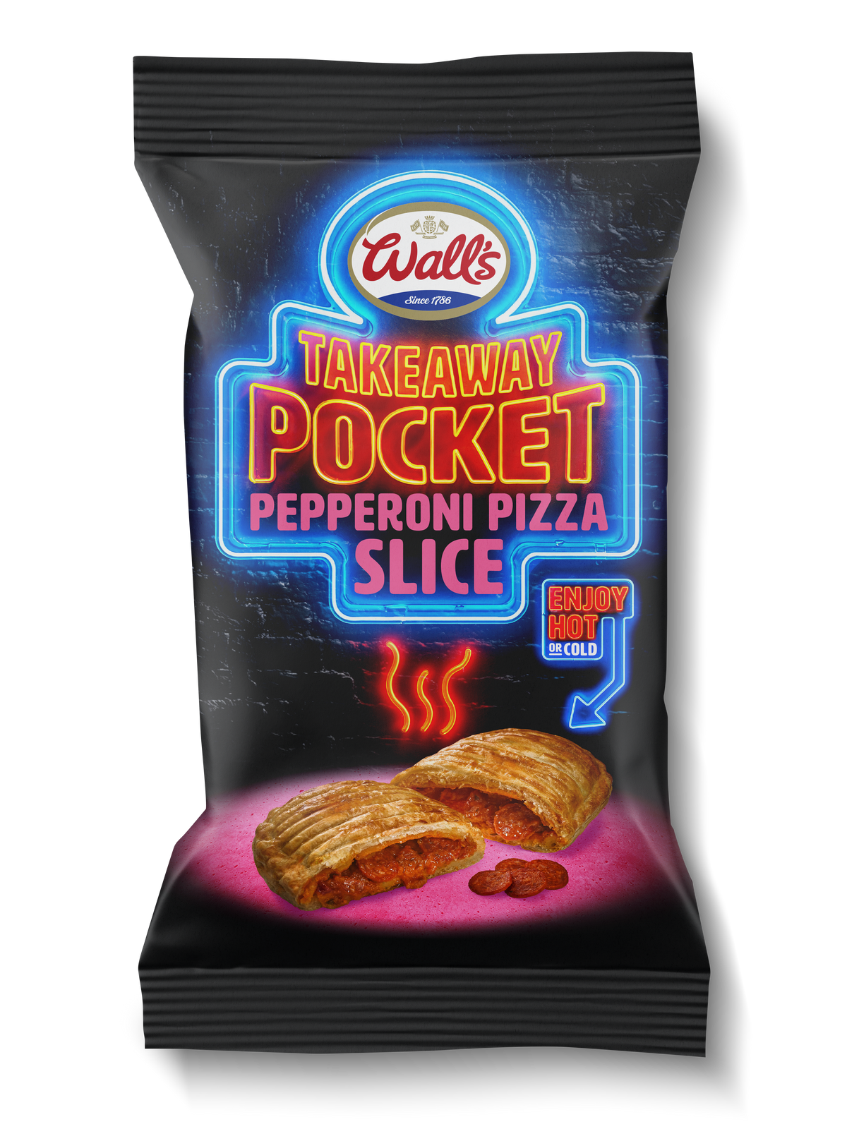 Wall’s Takeaway Pockets range featuring Cheeseburger, Pizza, and Bombay Curry flavours