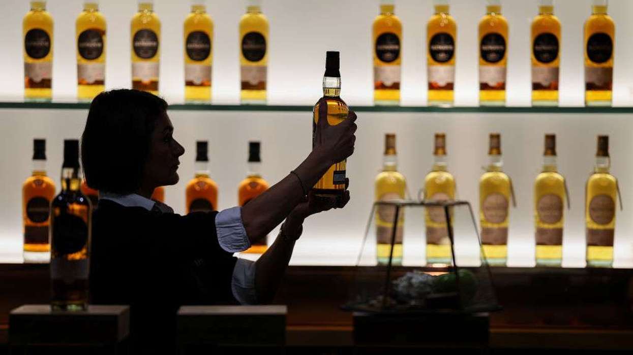 Whisky is seen on display at Glengoyne Distillery