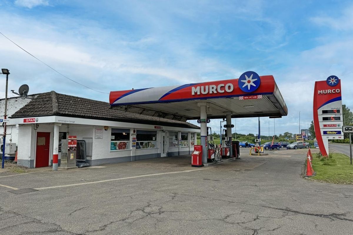 Whittington Petrol Station forecourt on the A134 near King’s Lynn
