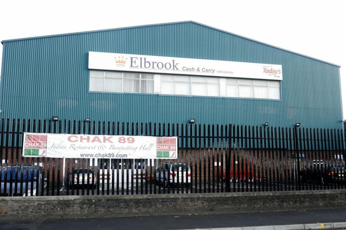 Wholesale Group sign displayed outside Mitcham Elbrook cash-and-carry warehouse entrance