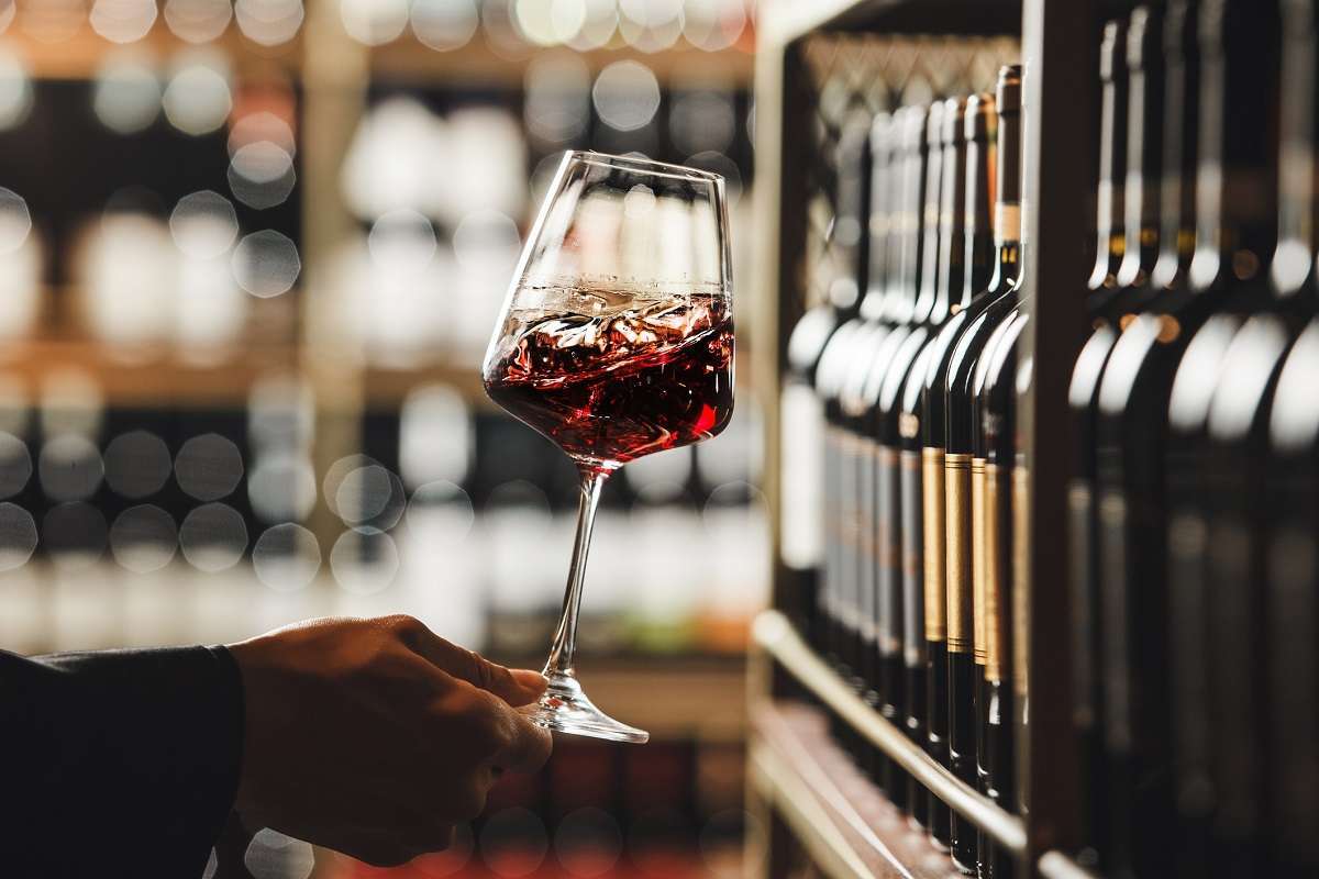 wine glass and aisle