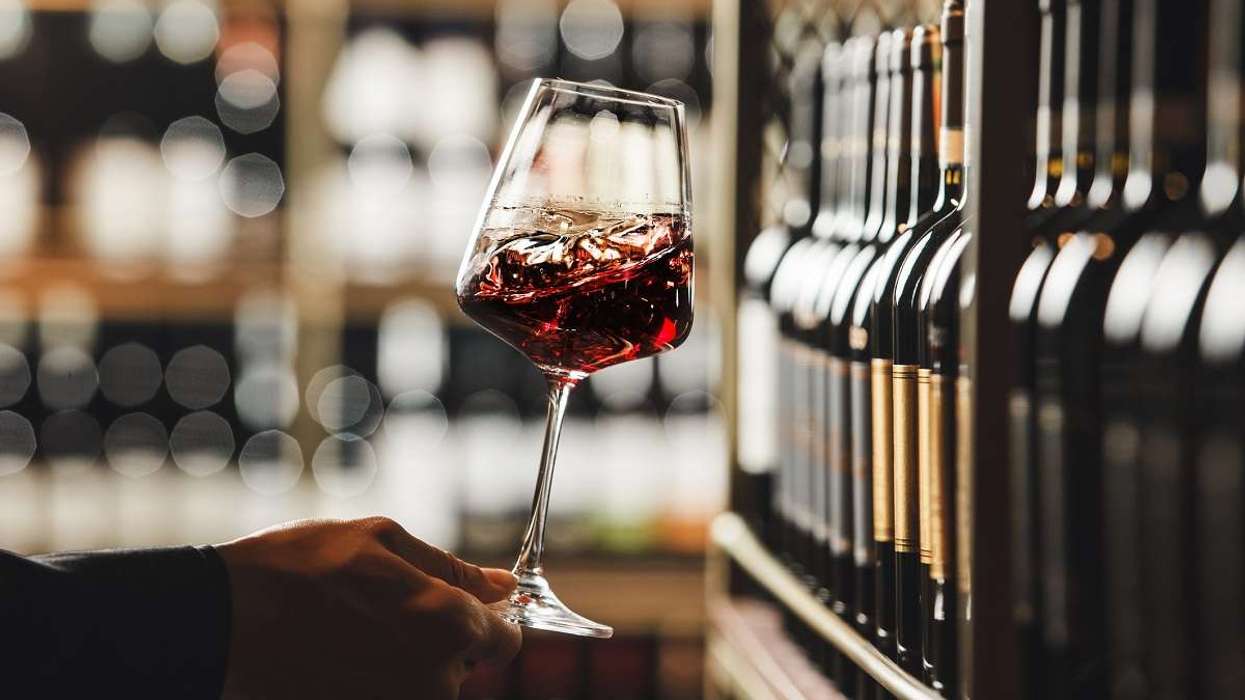 wine glass and aisle