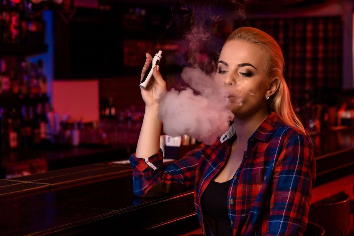 woman vaping indoor