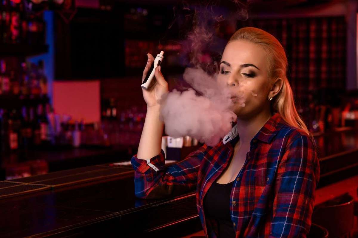 woman vaping indoor