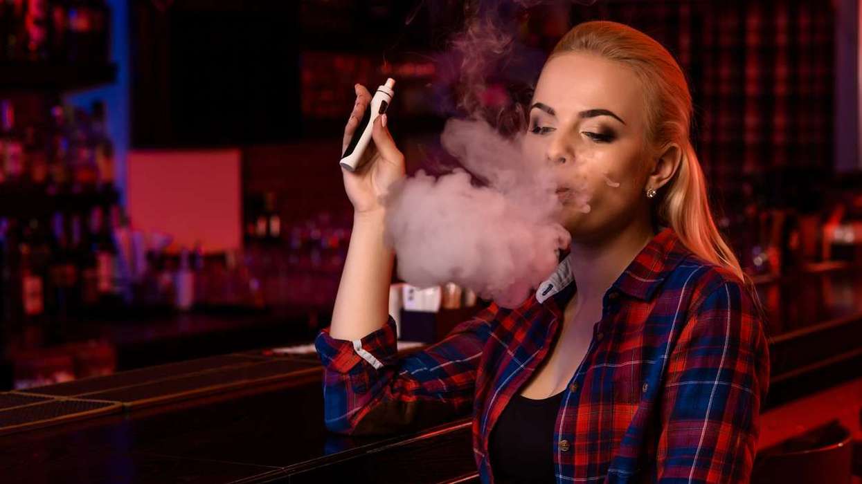 woman vaping indoor