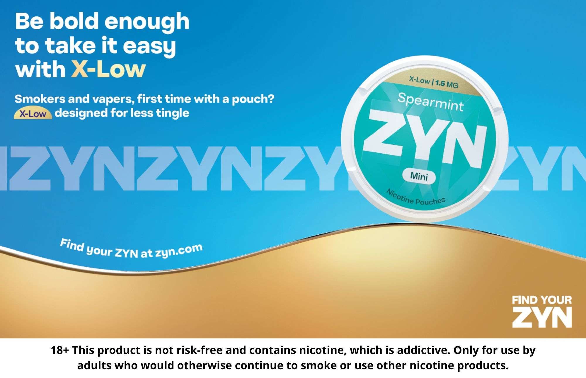 ZYN X-Low nicotine pouch campaign