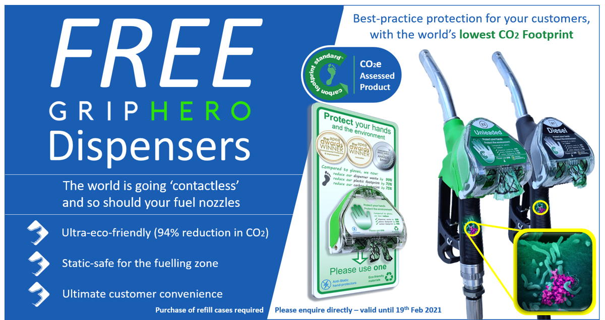 GripHero to provide hand-protection dispensers free to forecourts internationally