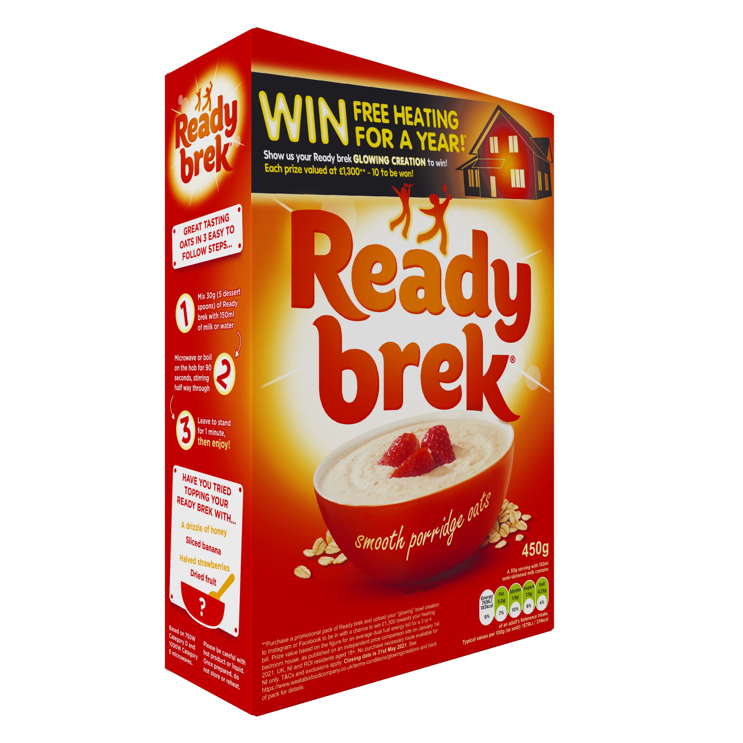 Win free heating for a year with Ready brek