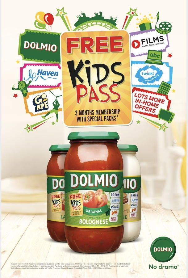 Dolmio launches new on-pack ‘Kids Pass’ promotion across 20 million packs