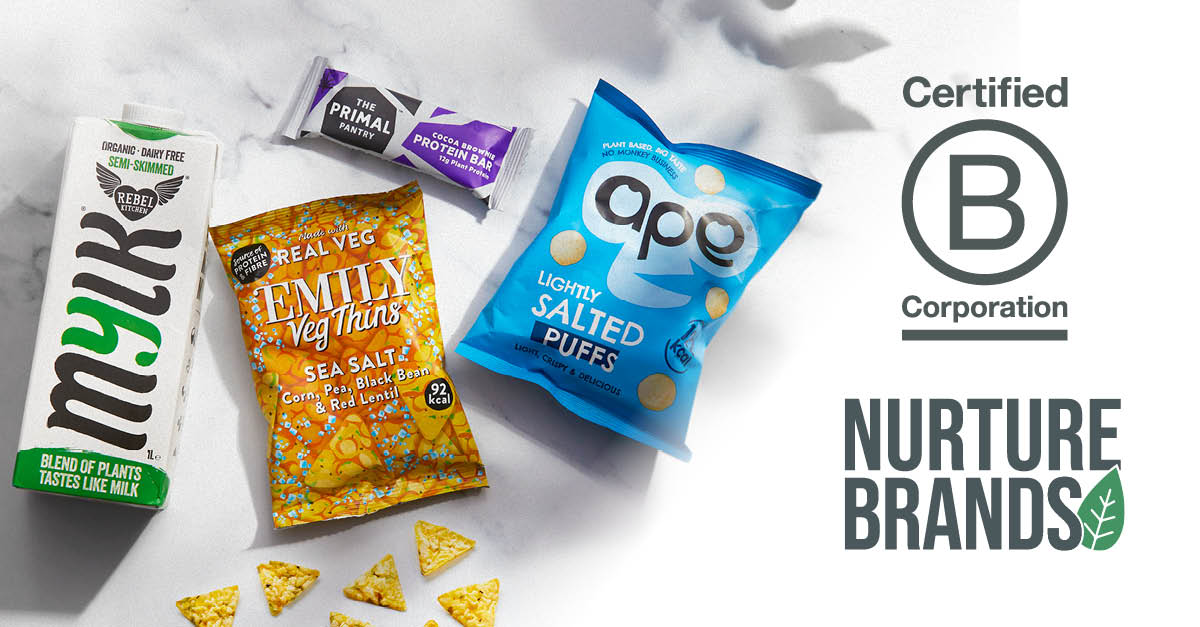 Clean sweep for Nurture Brands with all five plant-based brands B Corp certified.