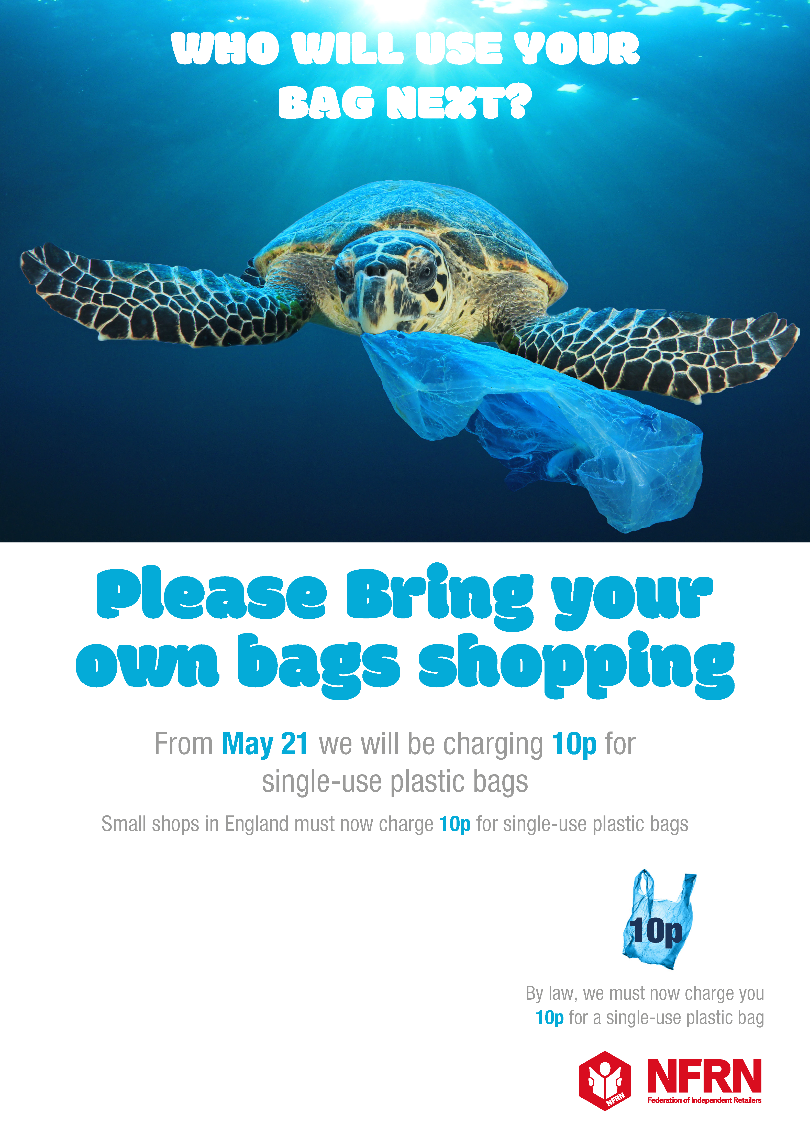 NFRN produces posters for forthcoming carrier bag charge