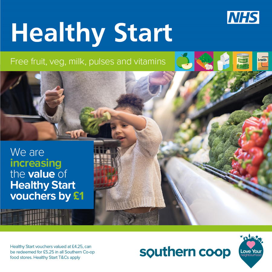 Southern Co-op stores to offer £1 top up on Healthy Start vouchers  