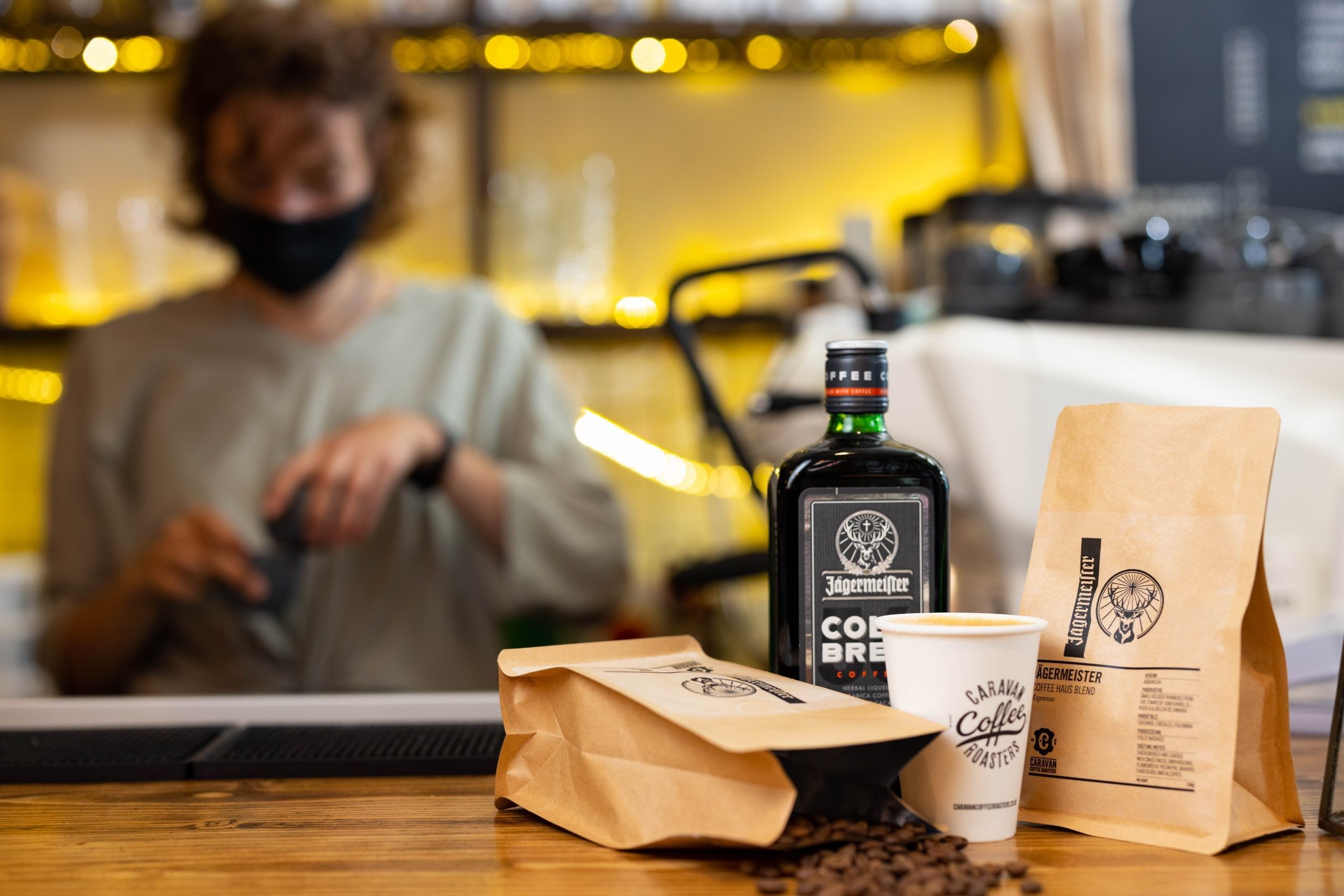 Jägermeister open coffee shop and “coffee bean-dispensing billboard”