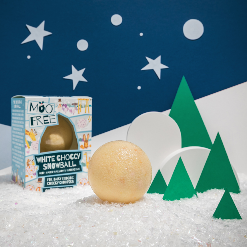 Moo Free adds to festive favourites with Olivia the Bear and White Choccy Snowball