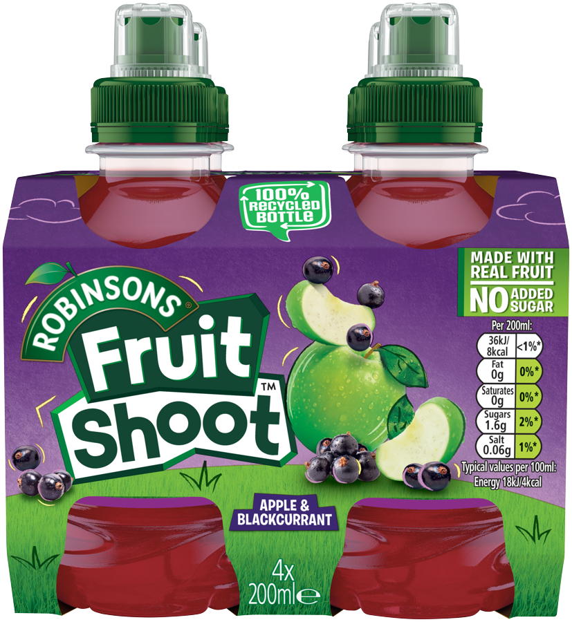 Fruit Shoot bottles move to 100% recycled clear plastic with new recipe and design