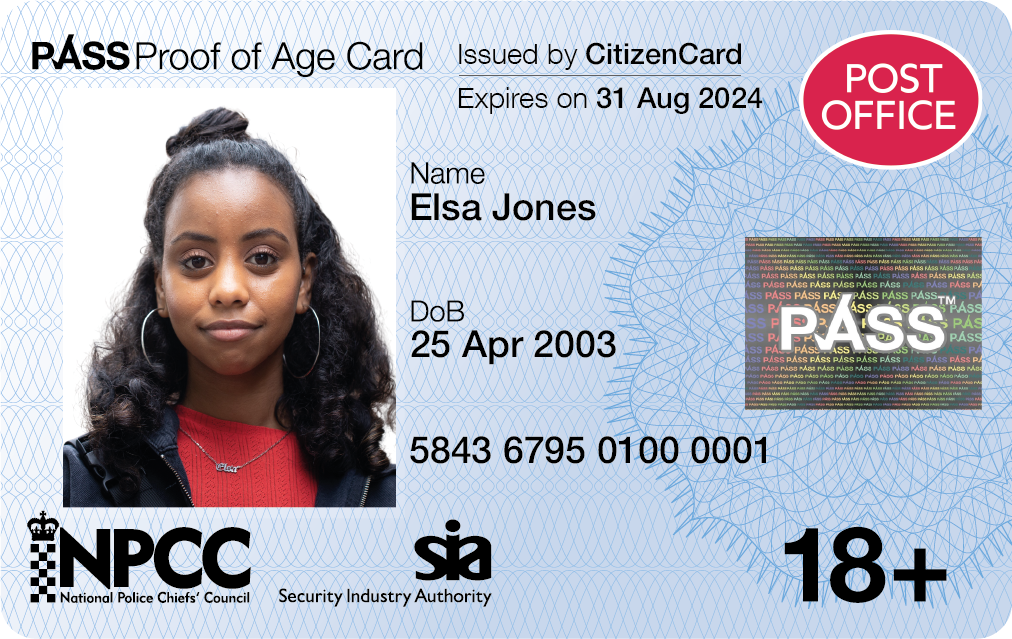 CitizenCard-issued Post Office PASS cards offer proof of age/photo-ID
