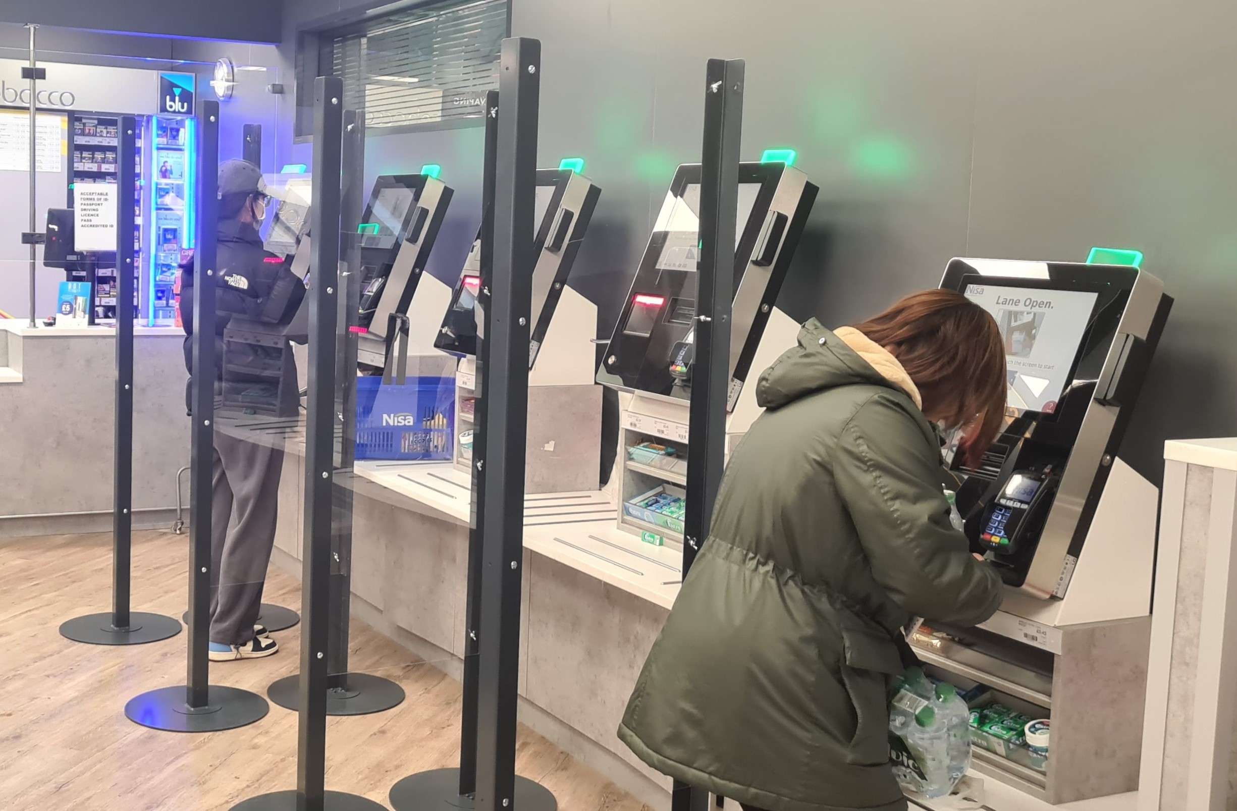 Self-service checkouts in York Nisa store
