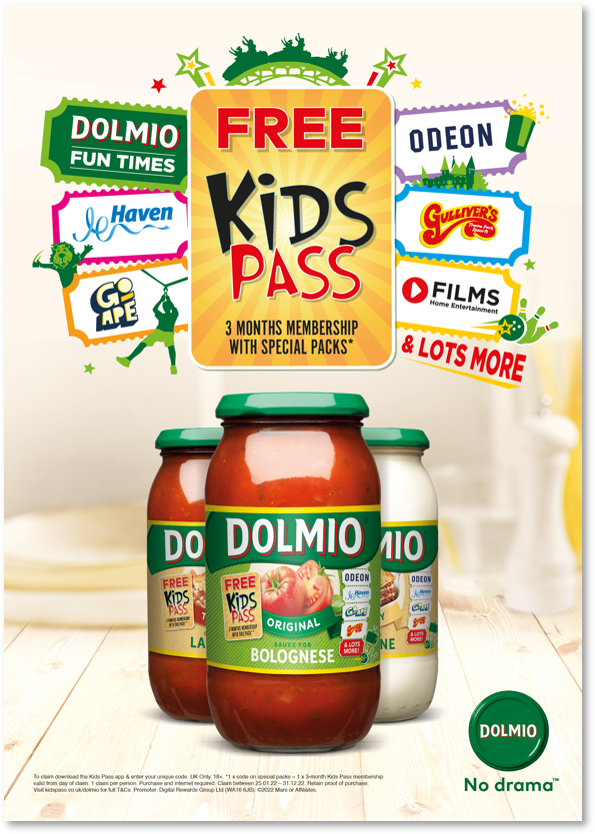 Dolmio launches on-pack promotion with Kids Pass