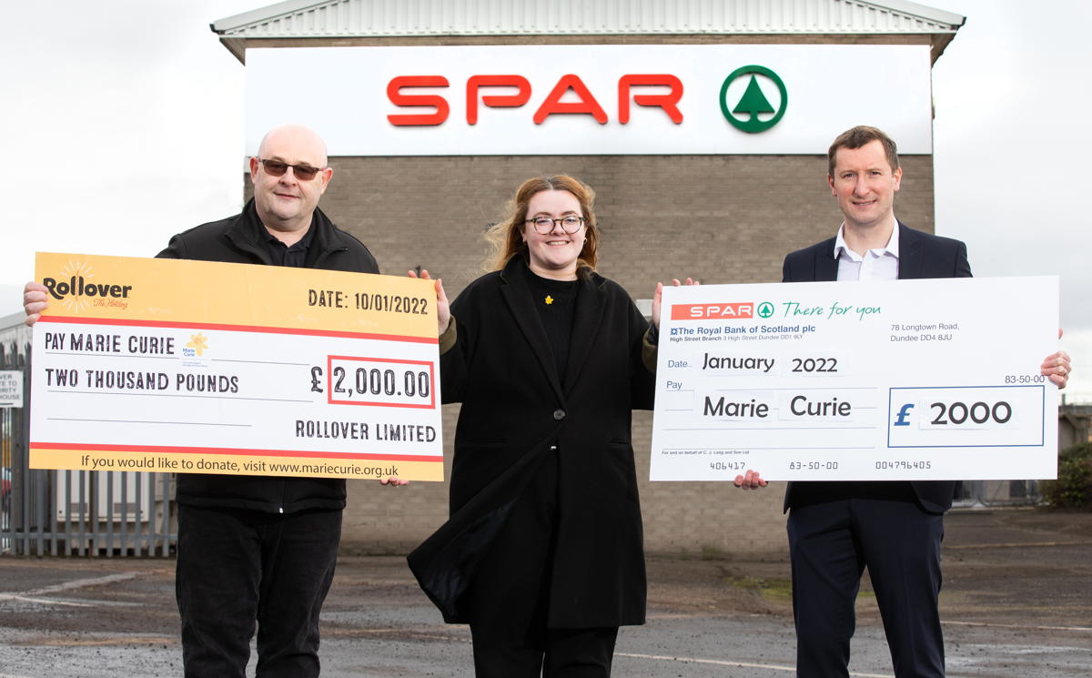 Rollover’s charity partnership with SPAR Scotland raises £4,000 to Marie Curie