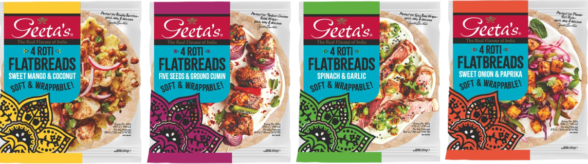 Geeta’s widens range with 4 new roti flatbreads