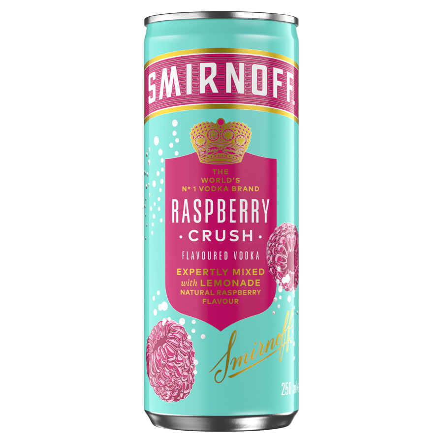 Smirnoff expands flavoured range with new Raspberry Crush and Lemonade RTD