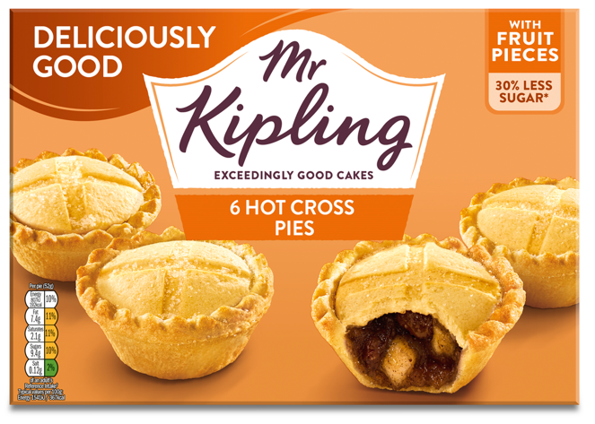 Mr Kipling launches new non-HFSS Hot Cross Pies for Easter