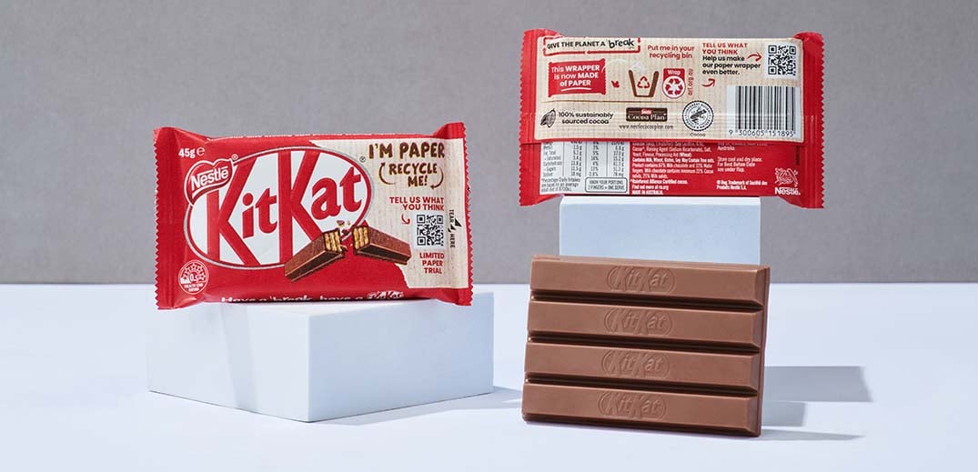 Nestlé trials recyclable paper packs for KitKat