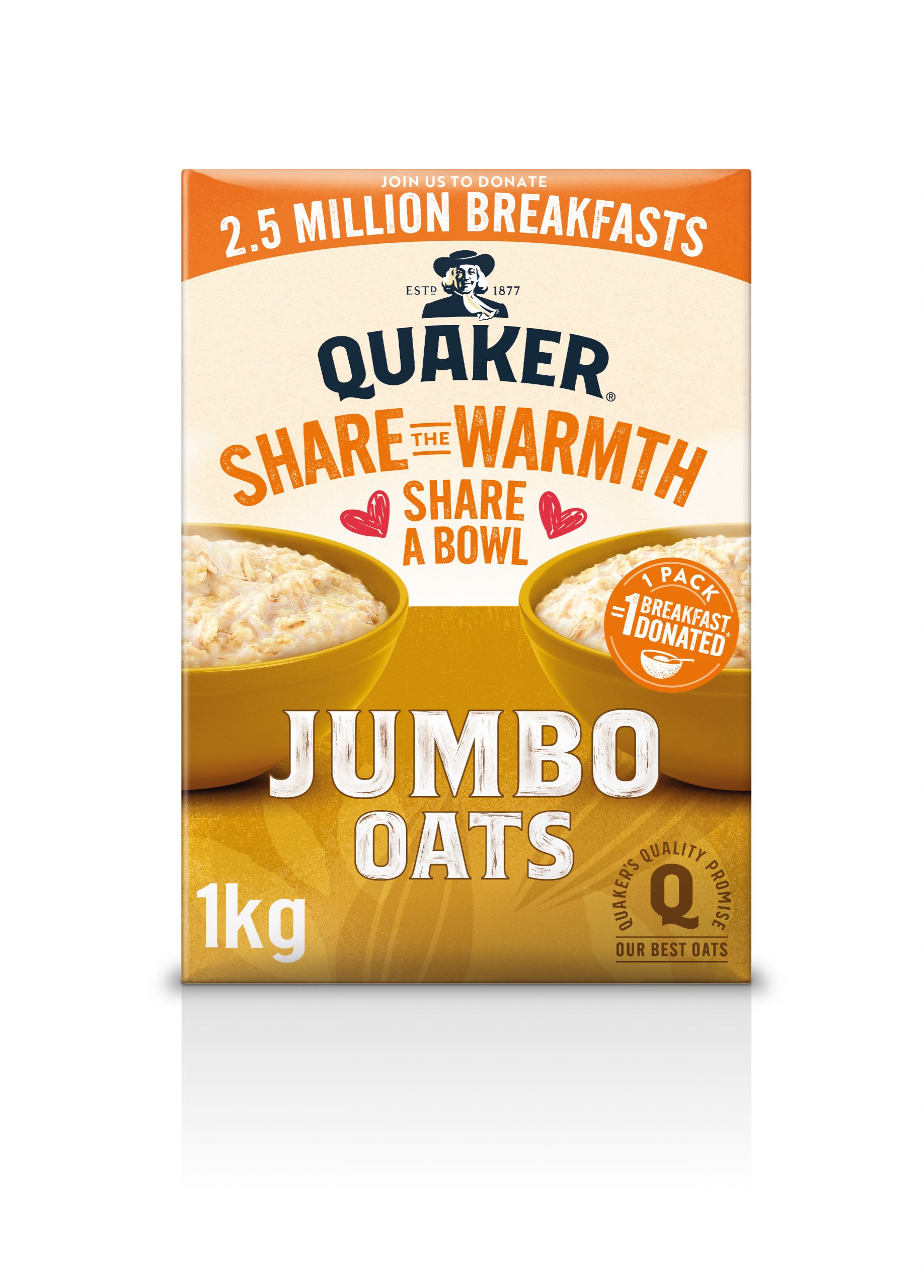 Quaker to donate up to 2.5 million warm breakfasts to those in need