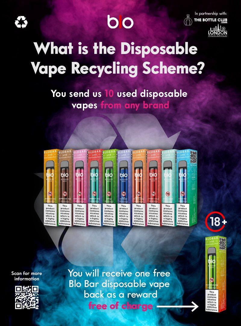 Disposable vape brand Blo Bar launches recycling scheme