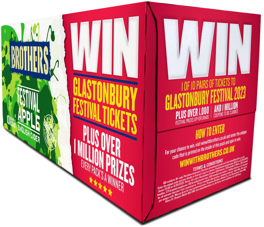 Brothers Cider announces major Glastonbury on-pack promo and festival variant  