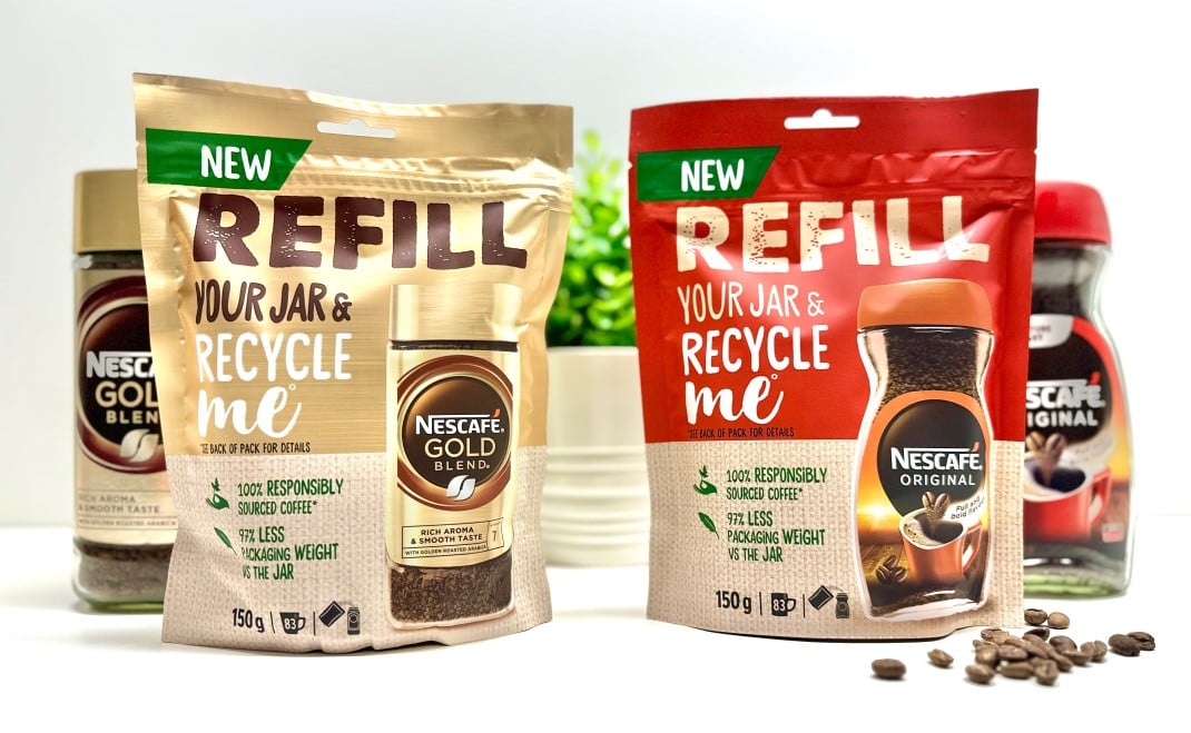 Nescafé introduces new refill pouch with less packaging