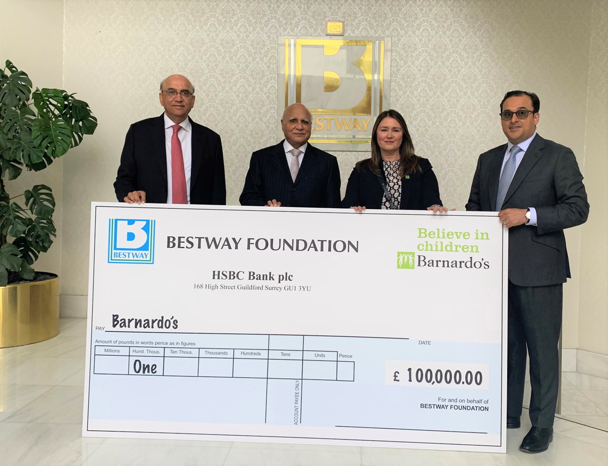Bestway Foundation donates £100,000 to children’s charity Barnardo’s