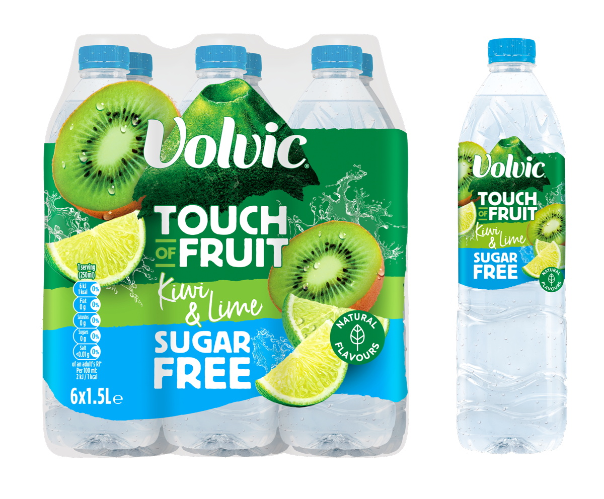 Volvic adds new Kiwi & Lime flavour to its Touch of Fruit Sugar Free range
