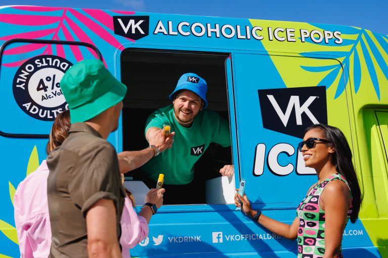 The VK van serves free alcoholic VK ice lollies at London’s Potters Fields Park