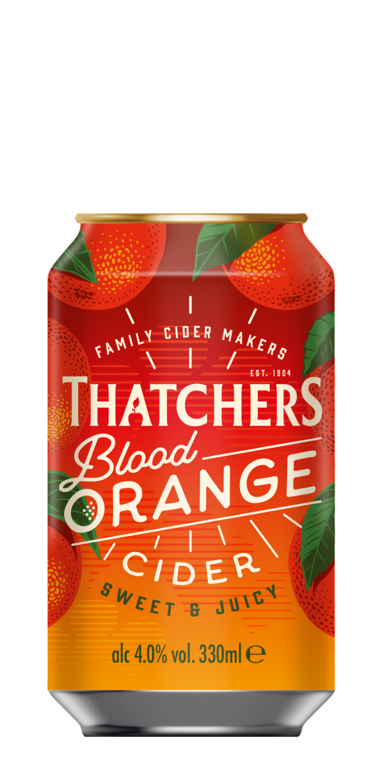 Thatchers moves into 330ml can packs for its Blood Orange cider