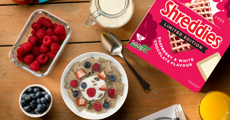 Shreddies Raspberry & White Chocolate relaunches with a non-HFSS twist