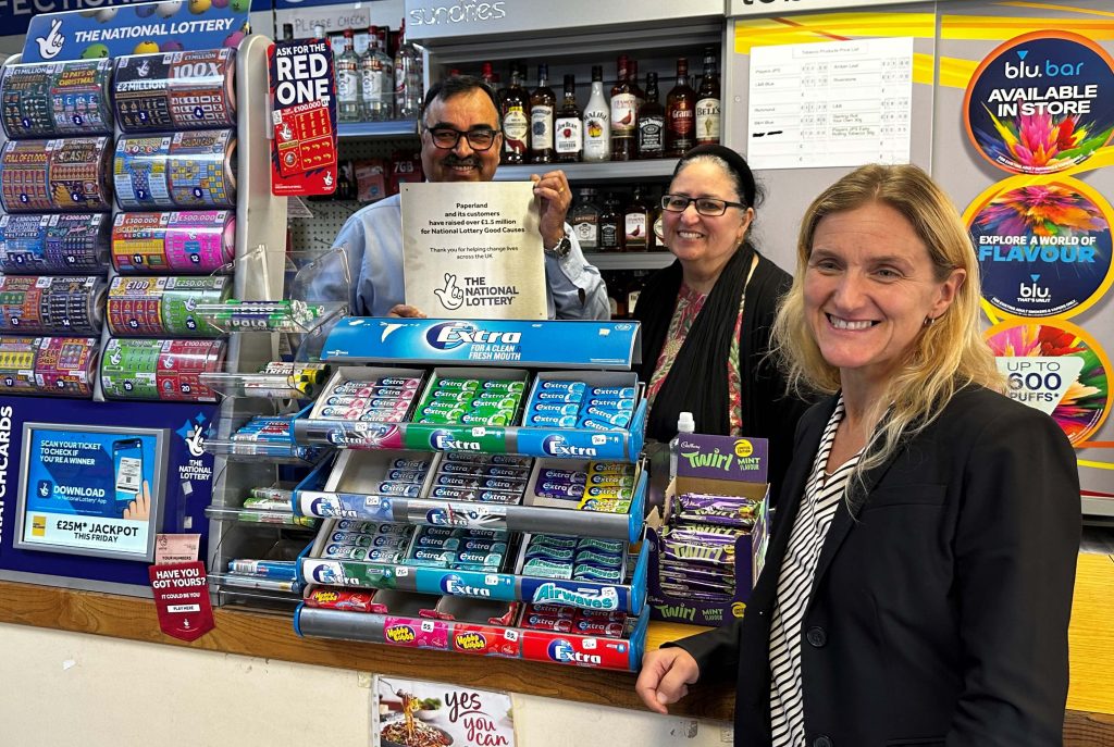 MP congratulates local retailer for raising huge National Lottery Good Causes sum