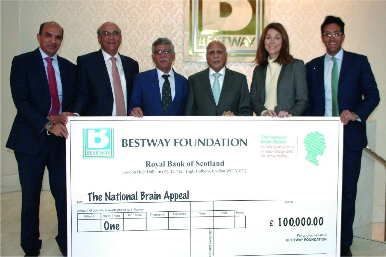 Bestway’s charity arm donates £100,000 to The National Brain Appeal