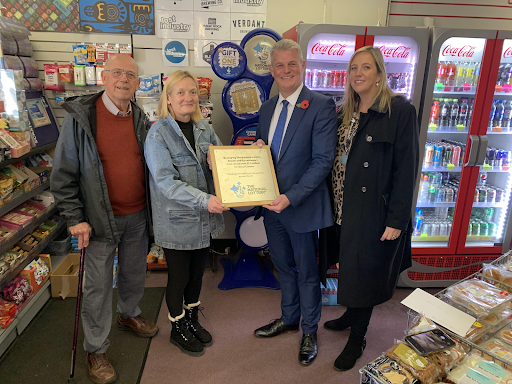 MP congratulates local retailer for National Lottery Good Causes effort