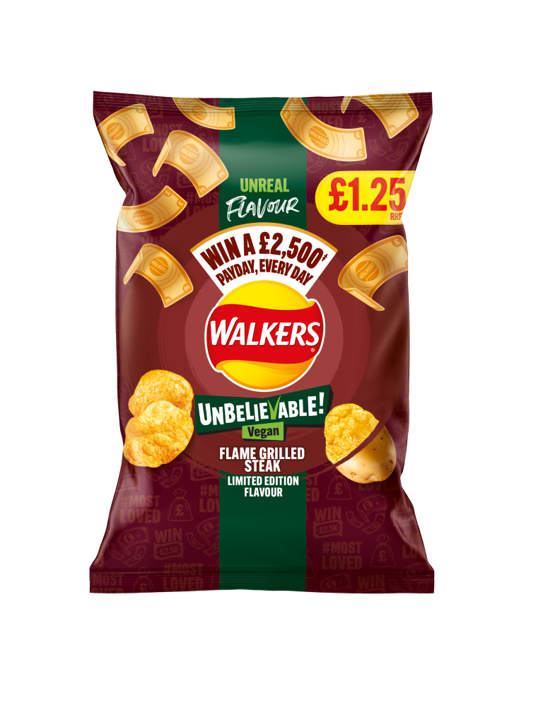 Walkers new limited-edition vegan crisps and on-pack promotion with daily £2,500 prizes