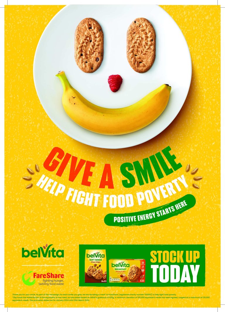 belVita’s ‘give a smile’ initiative returns with FareShare to donate 100,000 meals
