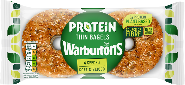 Warburtons goes for protein with plant-based bagel thins